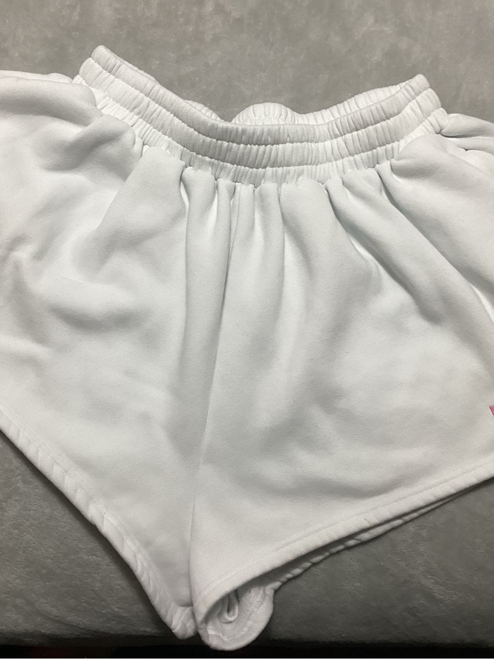 High-Waist Women’s White Athletic Shorts with Elastic Waist